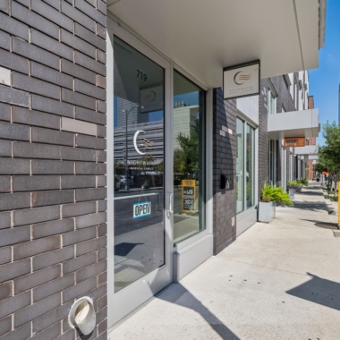 Retail on ground floor along O'Keefe Avenue